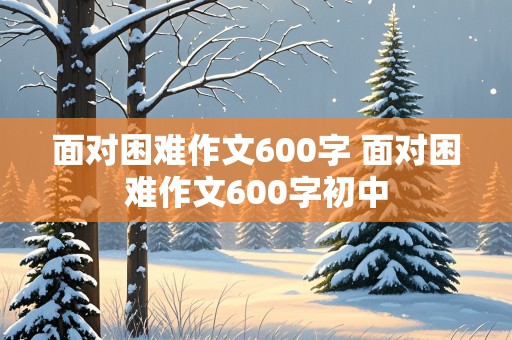 面对困难作文600字 面对困难作文600字初中