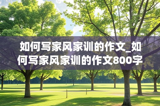 如何写家风家训的作文_如何写家风家训的作文800字