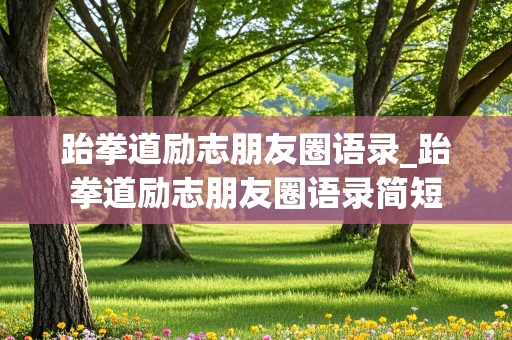 跆拳道励志朋友圈语录_跆拳道励志朋友圈语录简短