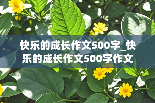 快乐的成长作文500字_快乐的成长作文500字作文