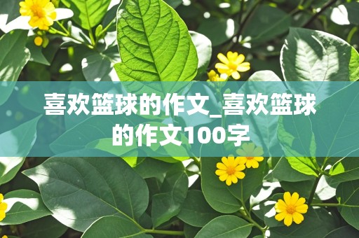 喜欢篮球的作文_喜欢篮球的作文100字