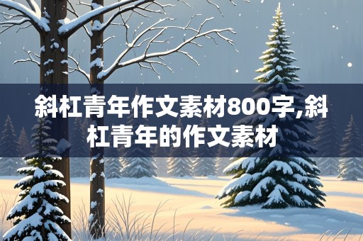 斜杠青年作文素材800字,斜杠青年的作文素材