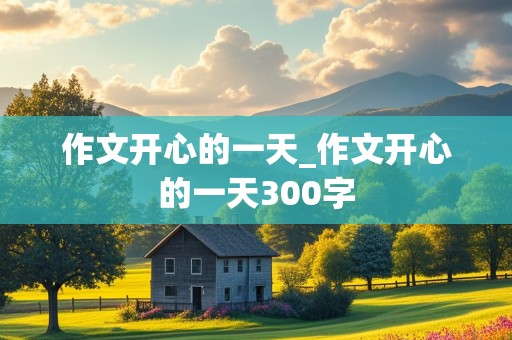 作文开心的一天_作文开心的一天300字