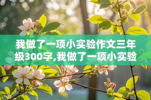 我做了一项小实验作文三年级300字,我做了一项小实验作文三年级300字,会游泳的鸡蛋