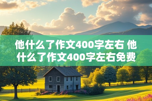 他什么了作文400字左右 他什么了作文400字左右免费