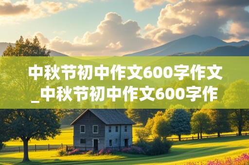 中秋节初中作文600字作文_中秋节初中作文600字作文怎么写