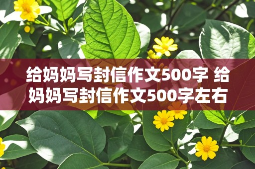 给妈妈写封信作文500字 给妈妈写封信作文500字左右