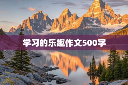 学习的乐趣作文500字