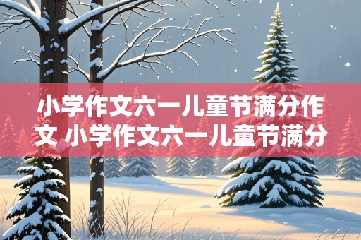 小学作文六一儿童节满分作文 小学作文六一儿童节满分作文怎么写