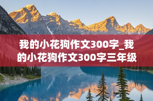 我的小花狗作文300字_我的小花狗作文300字三年级