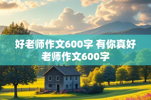 好老师作文600字 有你真好老师作文600字