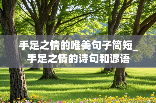 手足之情的唯美句子简短_手足之情的诗句和谚语