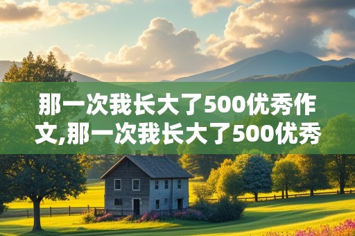 那一次我长大了500优秀作文,那一次我长大了500优秀作文感人