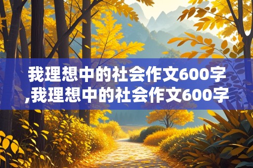 我理想中的社会作文600字,我理想中的社会作文600字初中