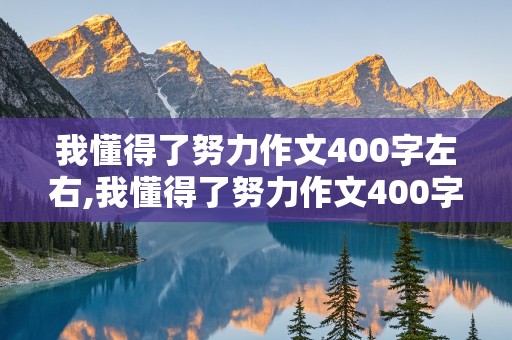 我懂得了努力作文400字左右,我懂得了努力作文400字左右六年级