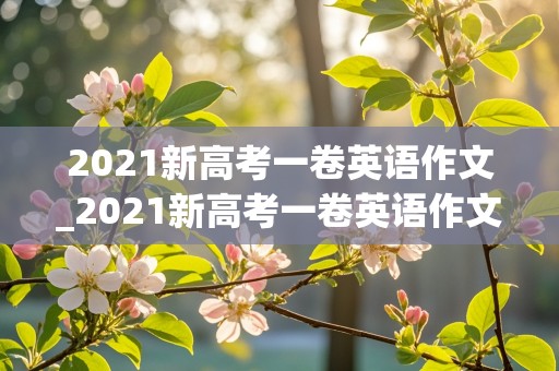 2021新高考一卷英语作文_2021新高考一卷英语作文续写