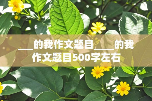 ___的我作文题目____的我作文题目500字左右