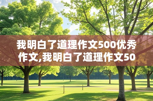 我明白了道理作文500优秀作文,我明白了道理作文500字作文