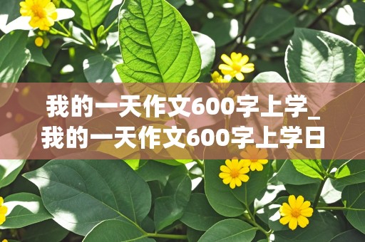 我的一天作文600字上学_我的一天作文600字上学日