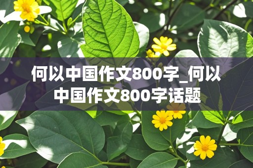 何以中国作文800字_何以中国作文800字话题