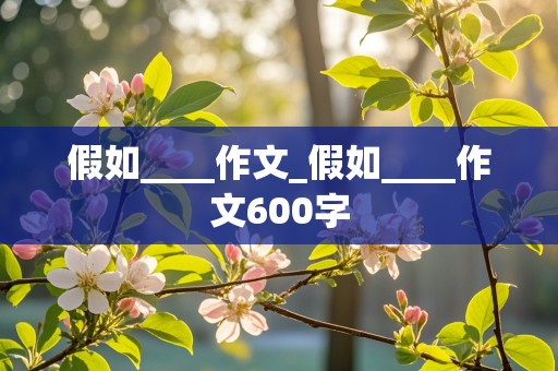 假如____作文_假如____作文600字