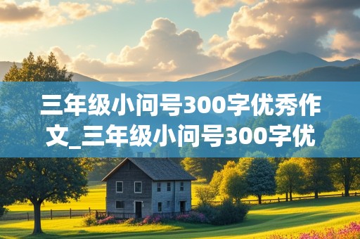 三年级小问号300字优秀作文_三年级小问号300字优秀作文怎么写