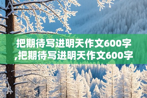 把期待写进明天作文600字,把期待写进明天作文600字优秀作文