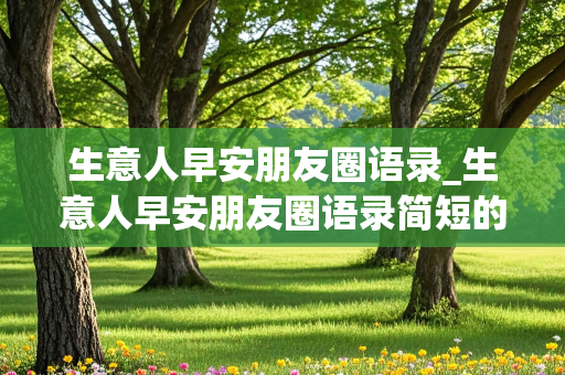 生意人早安朋友圈语录_生意人早安朋友圈语录简短的