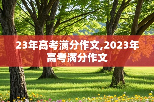 23年高考满分作文,2023年高考满分作文