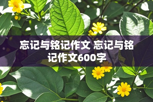 忘记与铭记作文 忘记与铭记作文600字