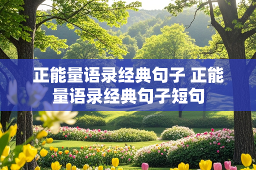 正能量语录经典句子 正能量语录经典句子短句