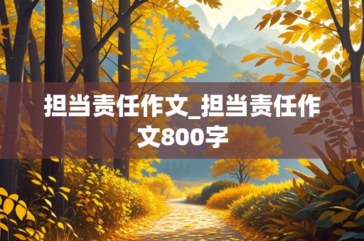 担当责任作文_担当责任作文800字