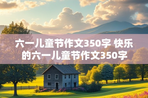 六一儿童节作文350字 快乐的六一儿童节作文350字