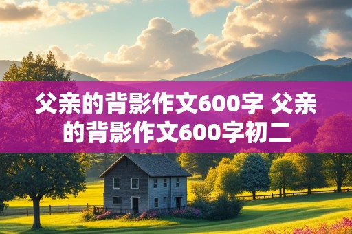 父亲的背影作文600字 父亲的背影作文600字初二