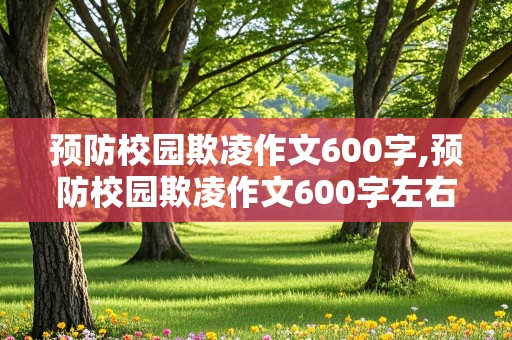 预防校园欺凌作文600字,预防校园欺凌作文600字左右优秀