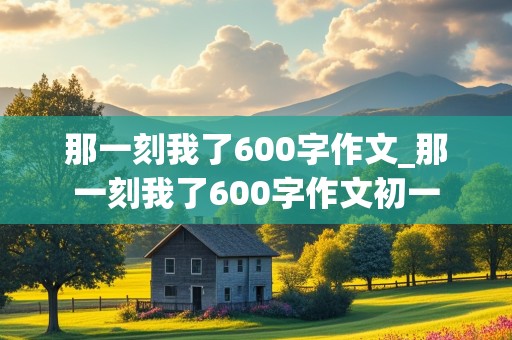 那一刻我了600字作文_那一刻我了600字作文初一