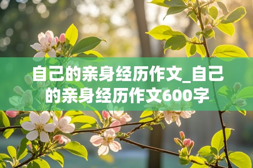 自己的亲身经历作文_自己的亲身经历作文600字