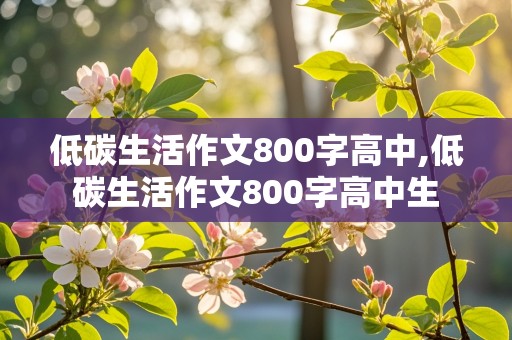 低碳生活作文800字高中,低碳生活作文800字高中生