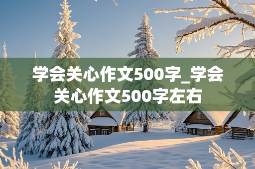 学会关心作文500字_学会关心作文500字左右