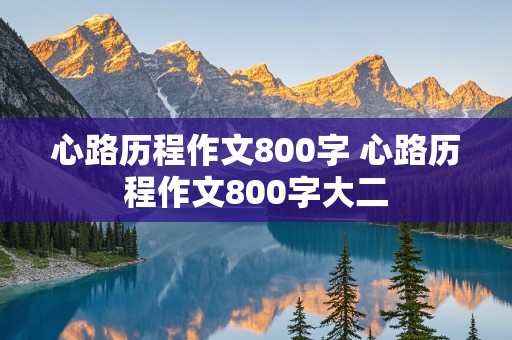 心路历程作文800字 心路历程作文800字大二