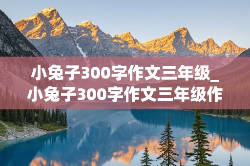 小兔子300字作文三年级_小兔子300字作文三年级作文图片