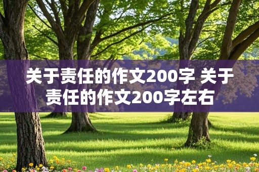 关于责任的作文200字 关于责任的作文200字左右