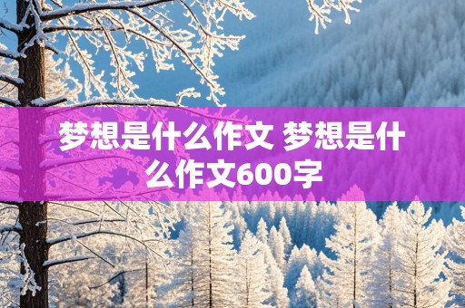 梦想是什么作文 梦想是什么作文600字