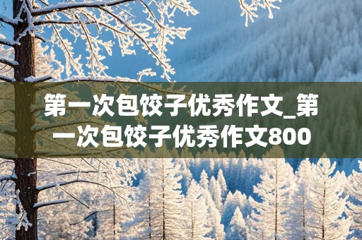 第一次包饺子优秀作文_第一次包饺子优秀作文800