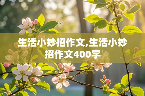 生活小妙招作文,生活小妙招作文400字