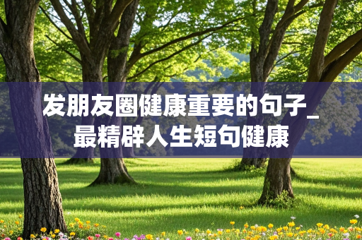 发朋友圈健康重要的句子_最精辟人生短句健康