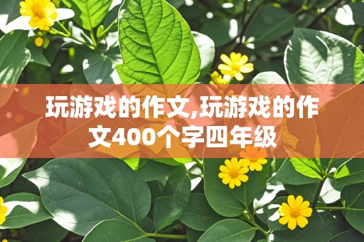 玩游戏的作文,玩游戏的作文400个字四年级