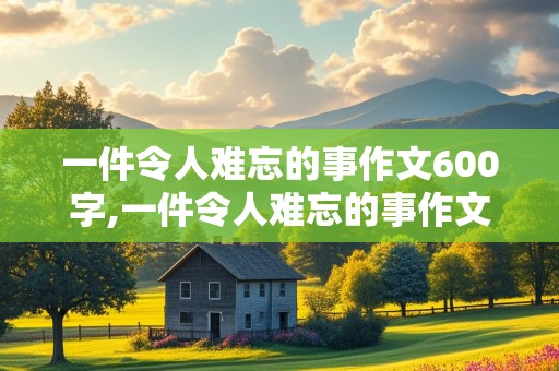 一件令人难忘的事作文600字,一件令人难忘的事作文600字初中