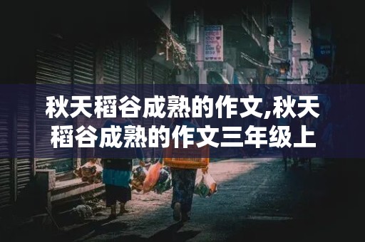 秋天稻谷成熟的作文,秋天稻谷成熟的作文三年级上