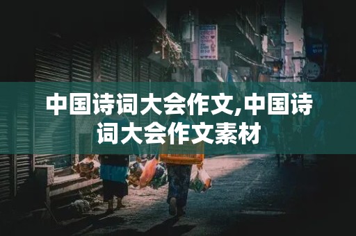 中国诗词大会作文,中国诗词大会作文素材